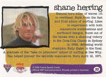 1995 Futera #22 Shane Herring Back